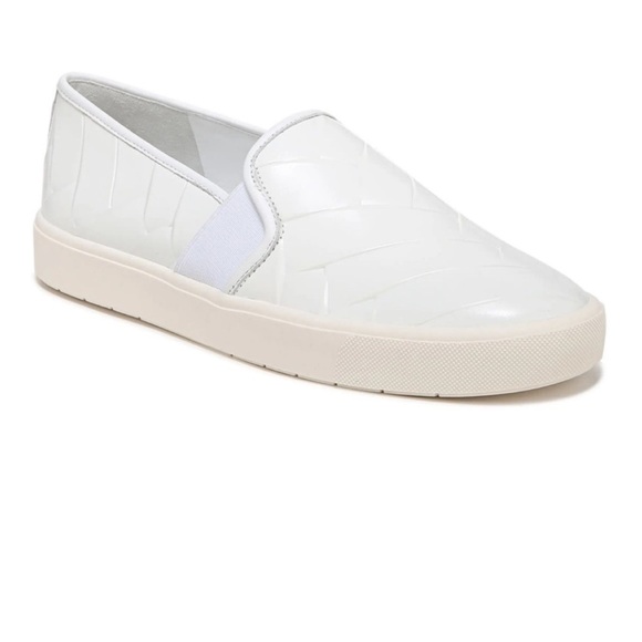 NWOB Vince Blair Slip On Sneaker Shoe Slip On Leather Woven Classic Preppy Rubbe - Picture 13 of 13